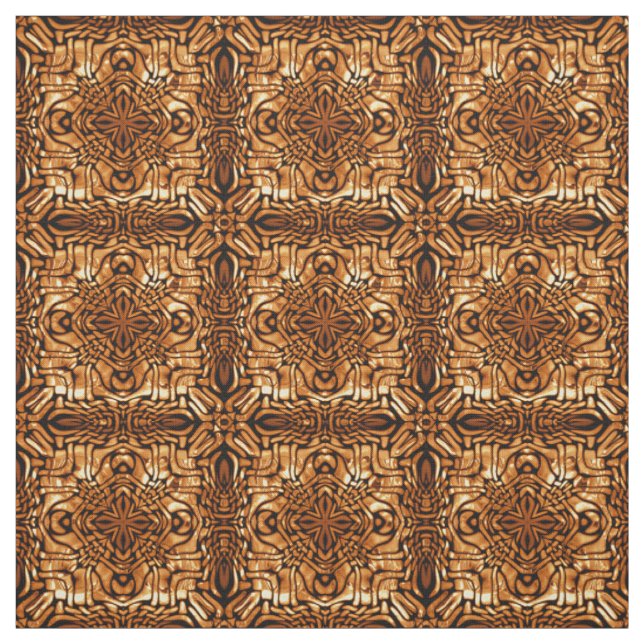 Tecido Orange Brown Bali Batik Style Paisley Pattern (Modelo)