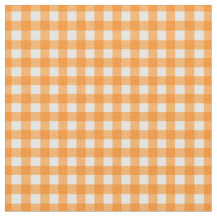 Tecido Orange Checked Gingham para latas domésticas