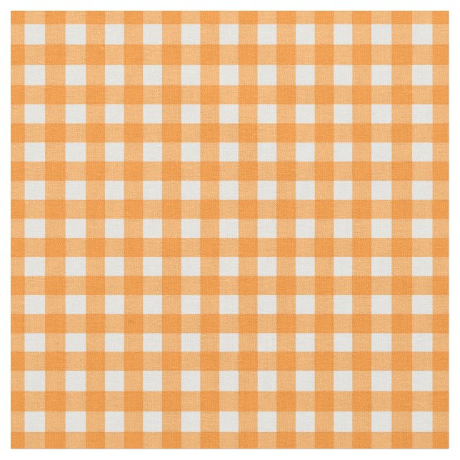 Tecido Orange Checked Gingham para latas domésticas (Detalhe)
