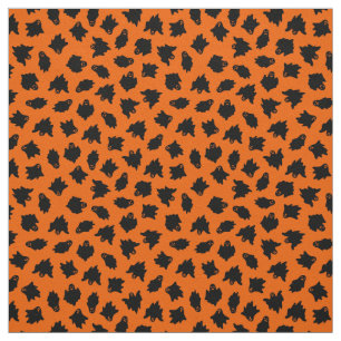 Tecido Orange Ghost Happy Halloween Modern