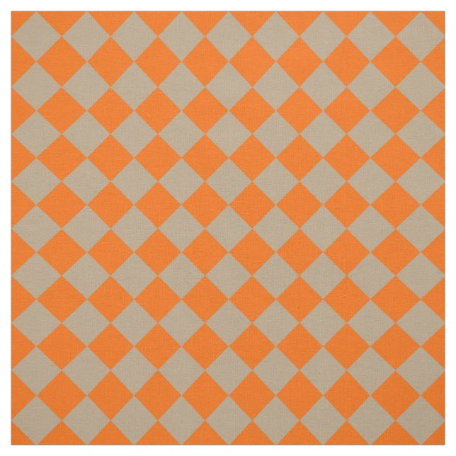 Tecido Orange Taupe Checker Diamond Pattern (Modelo)