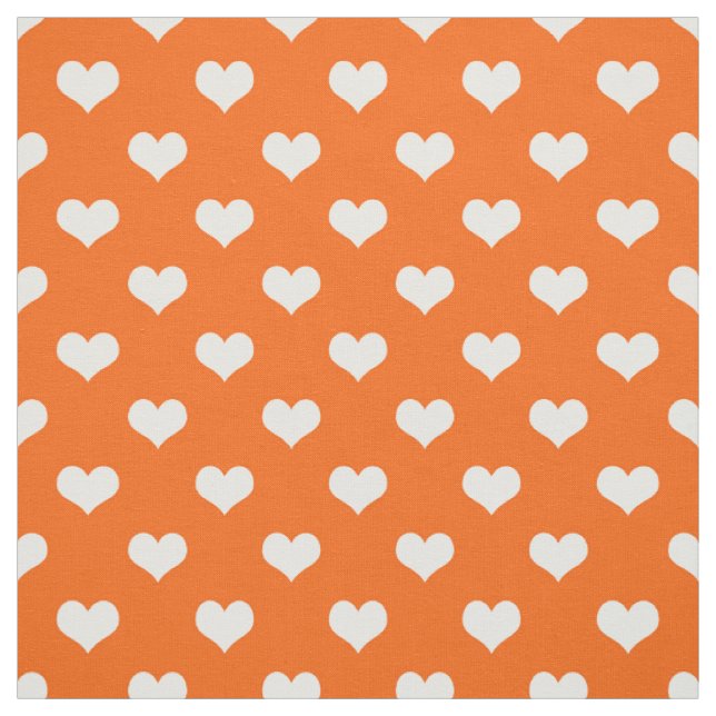 Tecido Orange White Love Heart Pattern Design (Modelo)