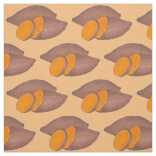 Tecido Orange Yam Docinho Batata Foodie Veggie