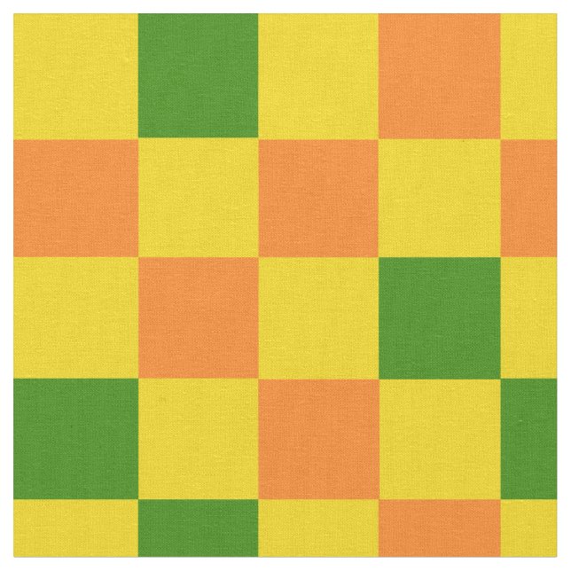 Tecido Orange Yellow Green Checkered Pattern Design  (Detalhe)