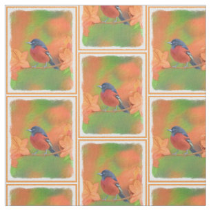 Tecido Orchard Oriole Songbird Pintura Original