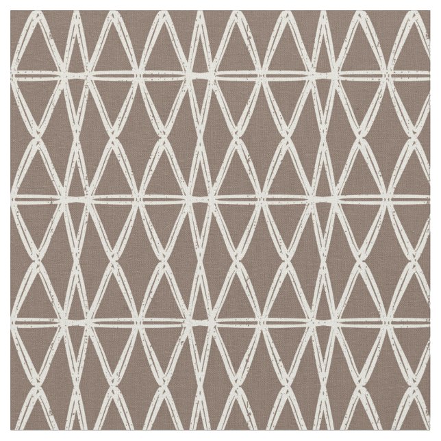 Tecido organic geometric retro lattice tile mocha ivory  (Detalhe)