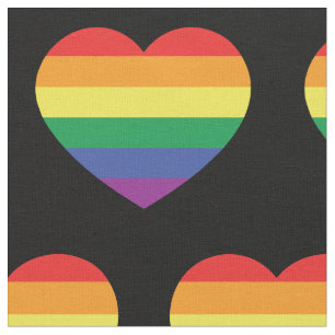 Tecido Orgulho gay Rainbow Flag Love Heart