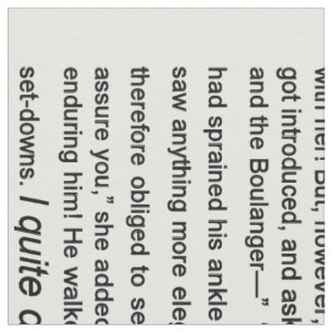 Tecido Orgulho & preconceito, texto Ch.1 de Jane Austin,