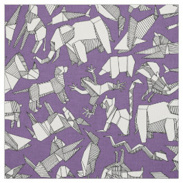 Tecido origami animal ditsy roxo