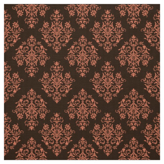 tecido ornamentado Barroco de Cor damasco castanha (Modelo)