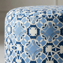 Tecido Ornamentado Elegante Damask Clássico Azul E Branco