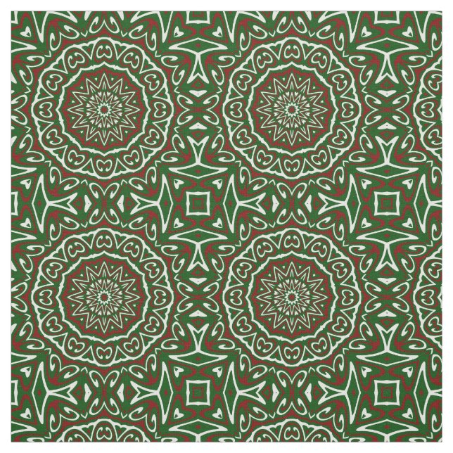 Tecido Ornamentado Maximalista Groovist Natal Mandala Pat (Modelo)