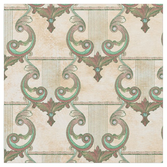 Tecido Ornamentado Patina Harps em Tan (Detalhe)