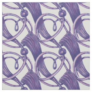 Tecido Ornamentado roxo.