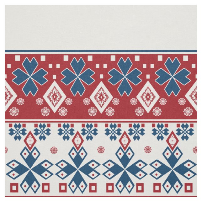 Tecido ornamento azul vermelho (Modelo)