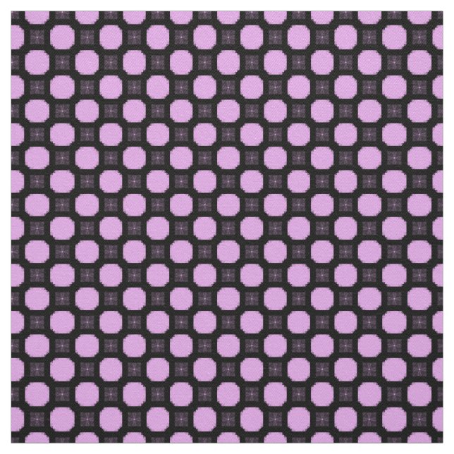 Tecido Ornamento geométrico em rosa e preto. (Modelo)