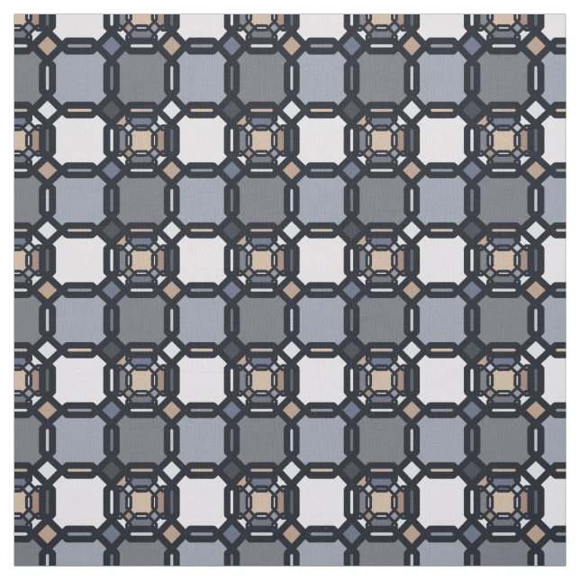 Tecido Ornamento geométrico multicolorido em tons silenci (Modelo)