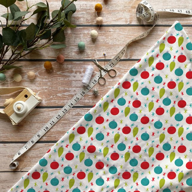 Tecido Ornamentos de Natais vintages Retroativos Padrão (Criador carregado)