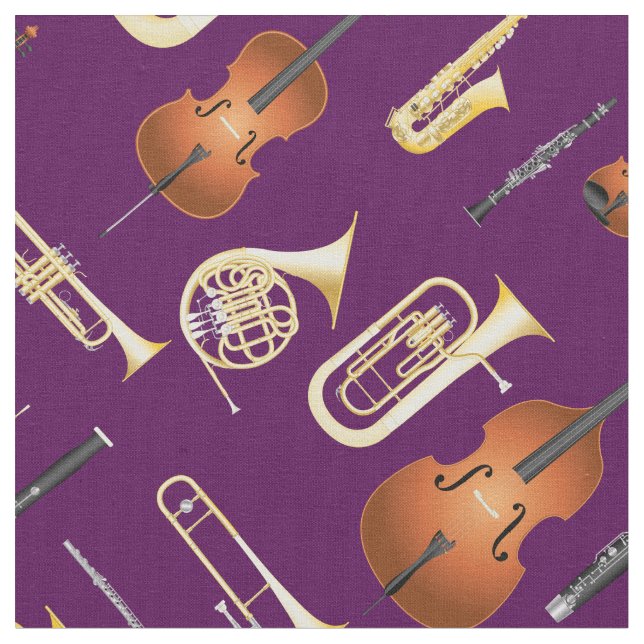 Tecido Orquestra Instrumentos Musical Decor Puro (Detalhe)