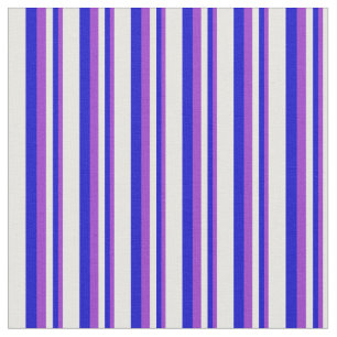 Tecido Orquídea Escura, Azul e Stripes de Creme de Casa