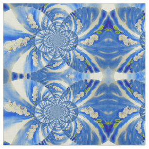 Tecido Orquídea Pintura em Aquarela, Nuvens Mandala