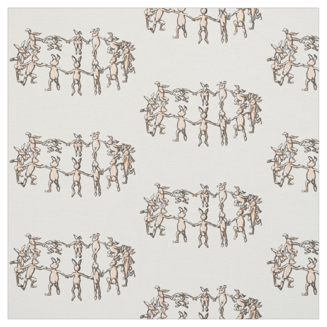 Tecido os coelhos do coelho da dança em um círculo (Modelo)