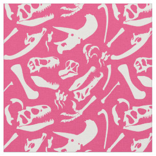 Tecido Ossos de dinossauro (rosa)