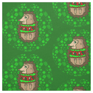Tecido ouriço feio do natal fofo verde