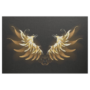 Tecido Ouro Angel Wings sobre fundo preto