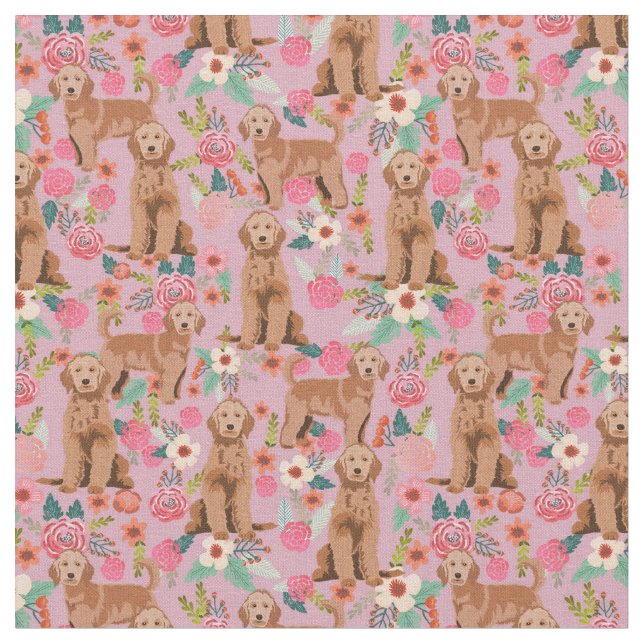 Tecido Ouro Apricot Rabanete florais cor-de-rosa poeirent (Detalhe)