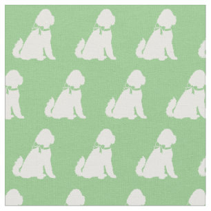 Tecido Ouro Cachorro Silhouette Pet Aussie Sage Green