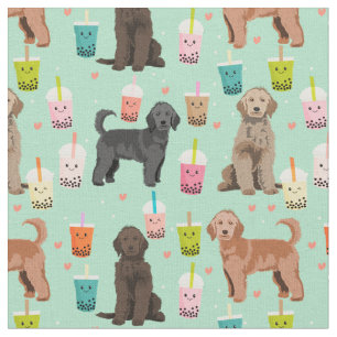 Tecido Ouro Doodle fofo e chalé kawaii