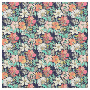 Tecido Ouro Floral Cor-de-Rosa Bonita Traça Design