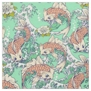 Tecido Ouro Koi Fish