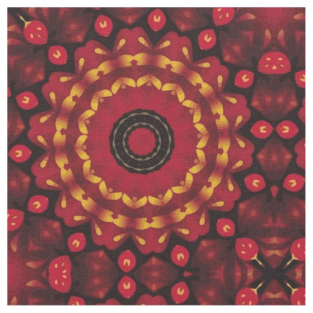 Tecido Ouro na mandala vermelha (Detalhe)
