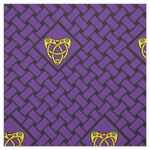 Tecido Ouro/weave do roxo/preto, diamante, heartknot