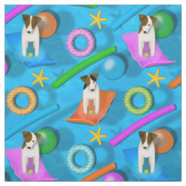 Tecido outra festa de piscina do Parson Jack Russell Terr