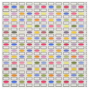 Tecido Ovalas e Retângulos - Jardim Flor