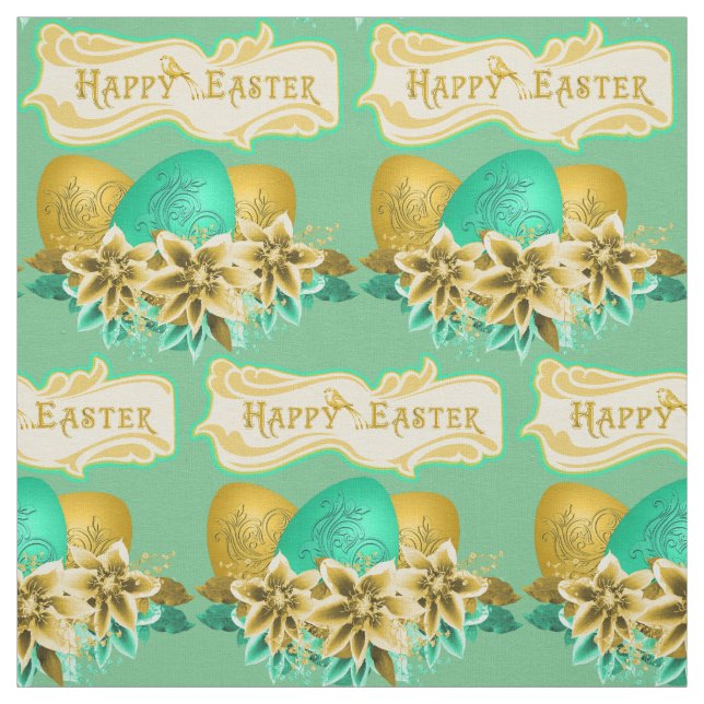 Tecido Ovos De Páscoa E Flores Felz pascoa 4,5" (Modelo)