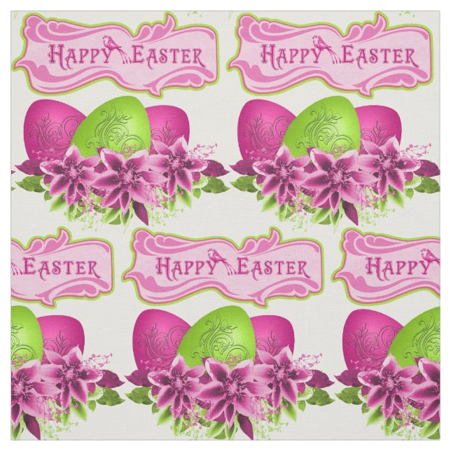 Tecido Ovos De Páscoa E Flores Felz pascoa 4,5" (Modelo)