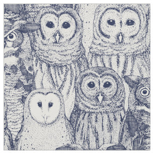 Tecido owls NC blue