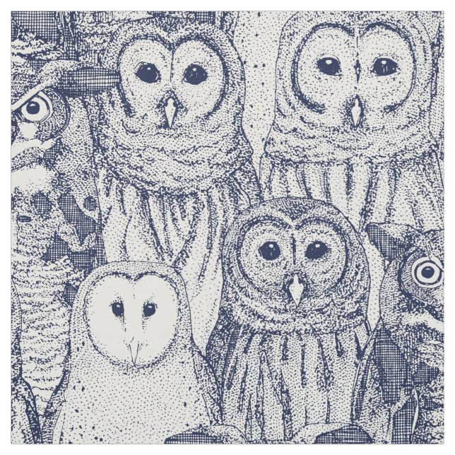 Tecido owls NC blue (Modelo)
