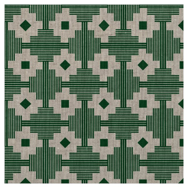 Tecido Padrão 061214 - Branco Com Verde Escuro 02481c (Modelo)