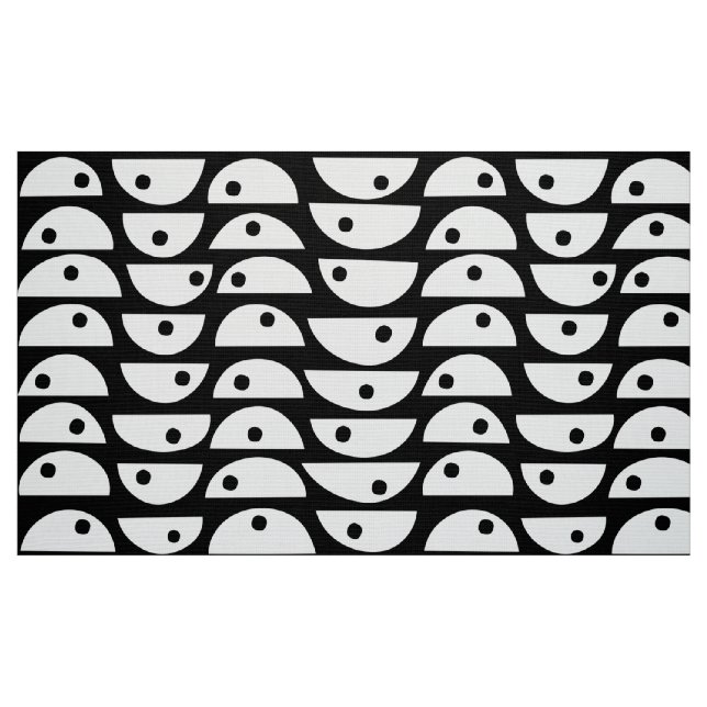 Tecido Padrão 220816 - Branco sobre Preto (Fat Quarter)