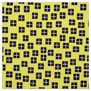 Tecido Padrão 270715 - Preto e branco em amarelo