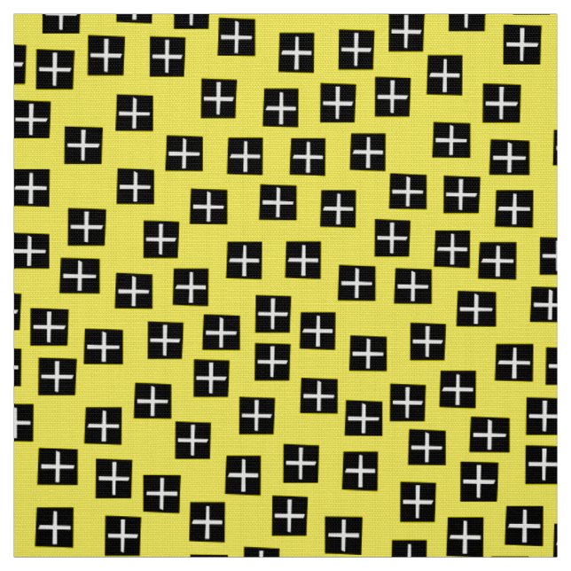 Tecido Padrão 270715 - Preto e branco em amarelo (Modelo)