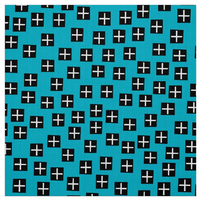 Tecido Padrão 270715 - Preto e branco no azul 00b2ca (Modelo)