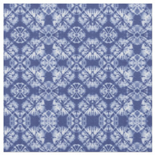 Tecido Padrão Abstrato de Tinta Azul Índigo Shibori
