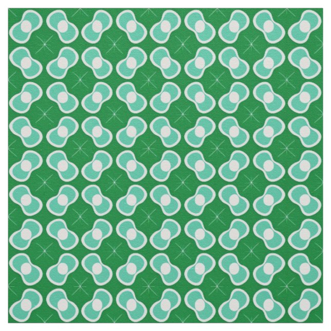 Tecido Padrão Abstrato Verde e Turquesa (Modelo)