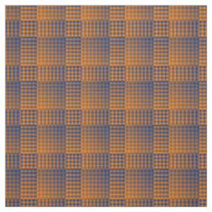 Tecido Padrão Abstrato Xadrez Laranja Roxo
